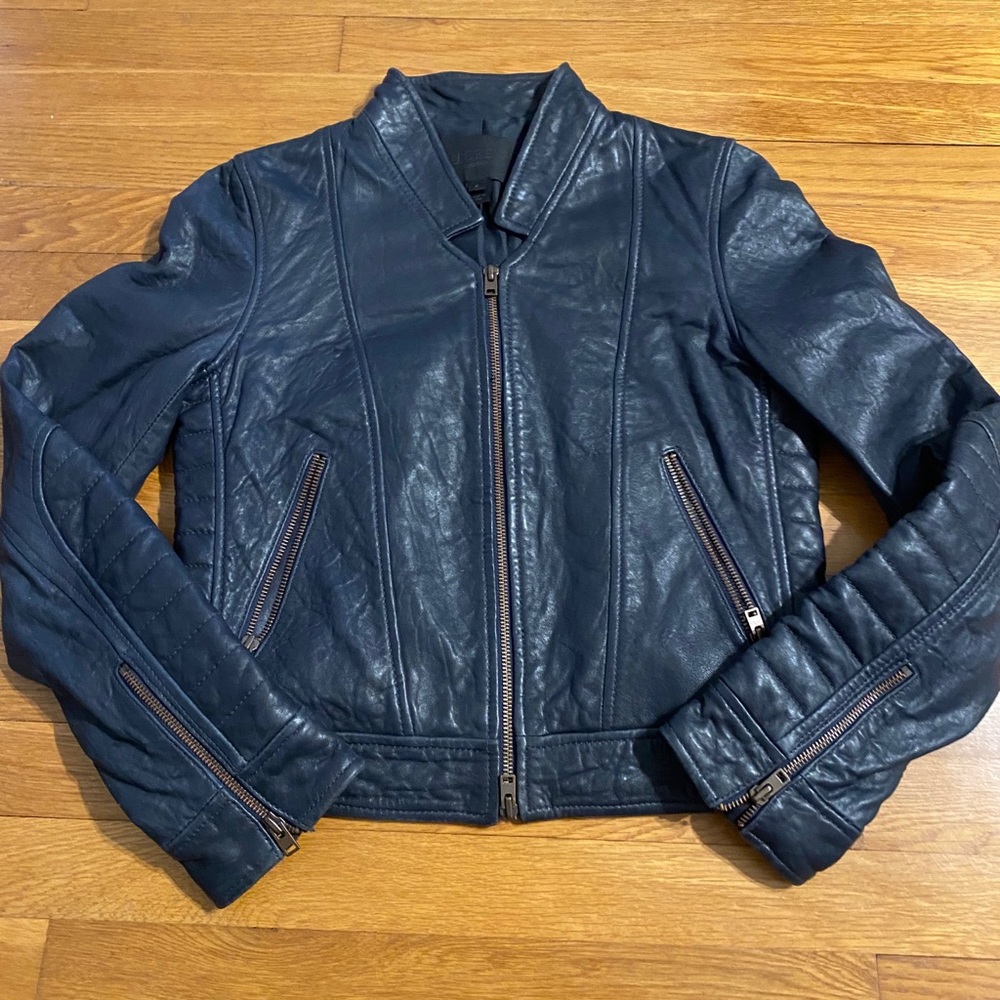 J. Crew Collection Motto Leather Jacket